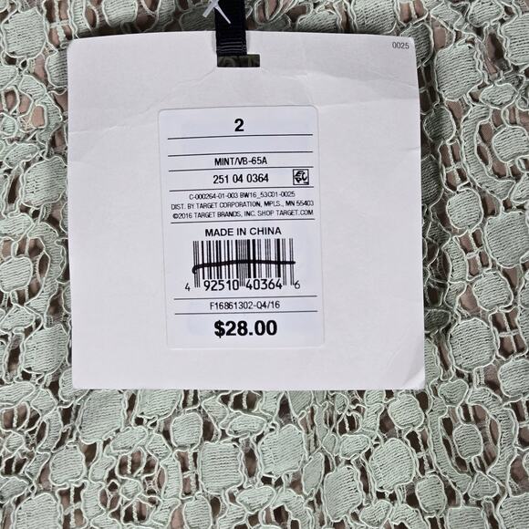 Victoria Beckham Shorts Womens 2 Mint Green Lace Crochet Lined High Waist - Picture 5 of 10